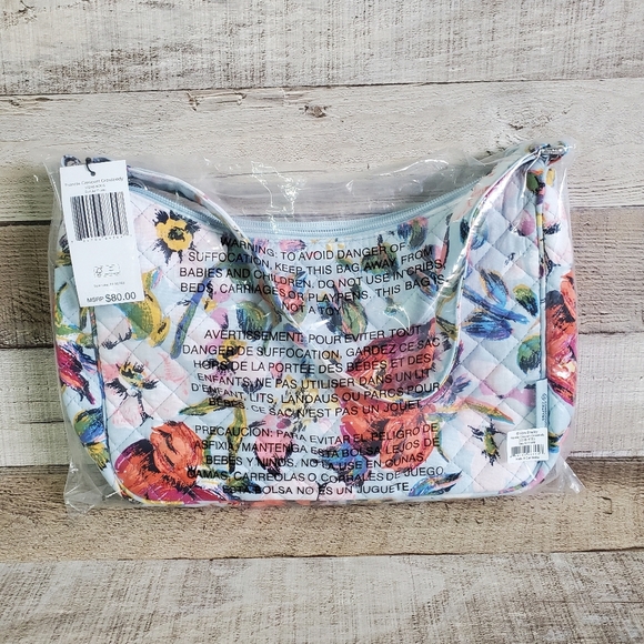 VERA BRADLEY | Frannie Crescent Crossbody in Sea Air Floral NWT - Picture 3 of 5
